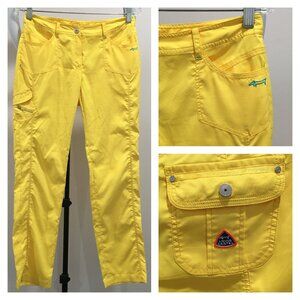LOUIS CASTEL Golf Bright Yellow Zip Pocket Lightweight Logo Embroidery Pant